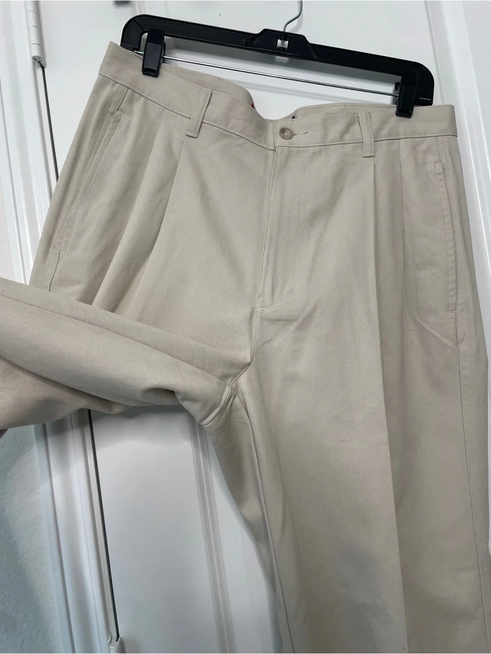 Chaps Ralph Lauren Mens 34x34 Pleated Chinos Beige Office Wear Business Casual